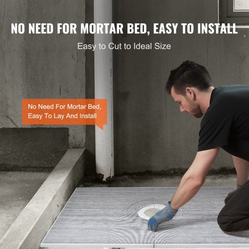 Shower Curb Kit 60x38 Shower Pan Kit with 63 Central Drain Lightweight