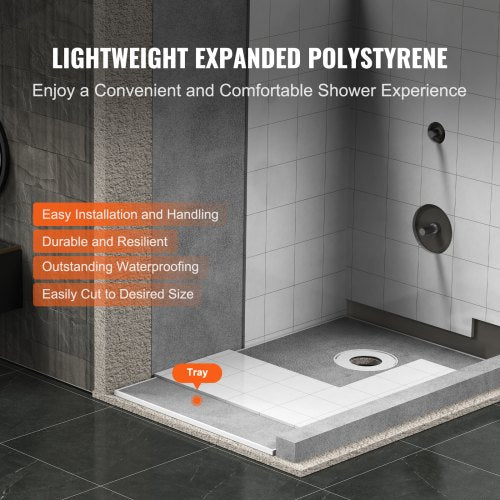 Shower Curb Kit 60x38 Shower Pan Kit with 63 Offset Drain Lightweight