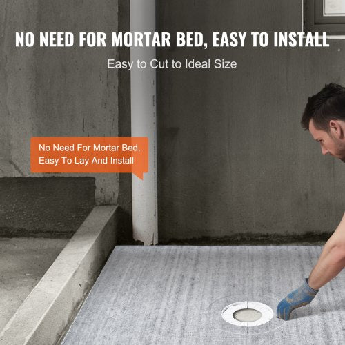 Shower Curb Kit 72x72 Shower Pan Kit with 63 Central Drain Lightweight