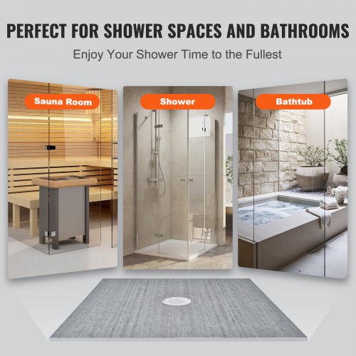 Shower Curb Kit 72x72 Shower Pan Kit with 63 Central Drain Lightweight
