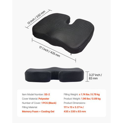 Seat Cushion Cooling Gel Memory Foam Seat Cushion PressureRelief
