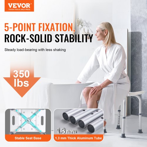 Shower Chair Adjustable Height Shower Stool with Builtin Handles Shower