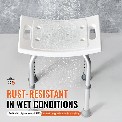 Shower Chair Adjustable Height Shower Stool with Builtin Handles Shower