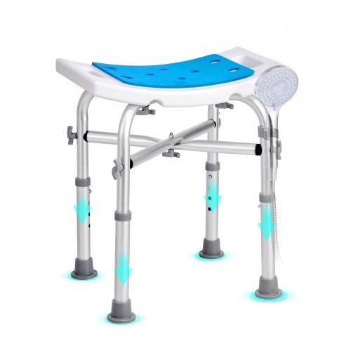 Shower Chair for Inside Shower Adjustable Height Shower Stool with Crossbar