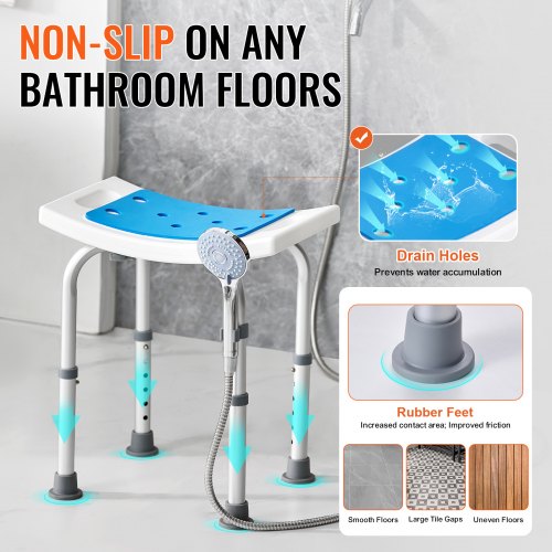 Shower Chair Adjustable Height Shower Stool Shower Seat for Inside Shower