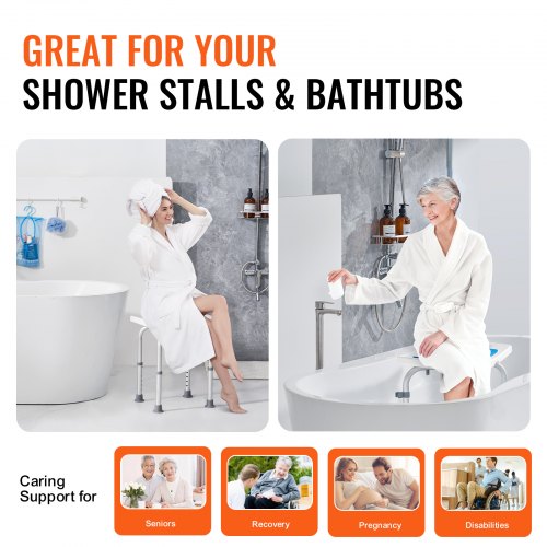 Shower Chair Adjustable Height Shower Stool Shower Seat for Inside Shower