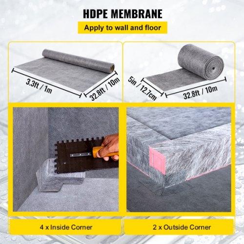 Shower Curb Kit 38x60 Watertight Shower Curb Overlay with 4 ABS Offset