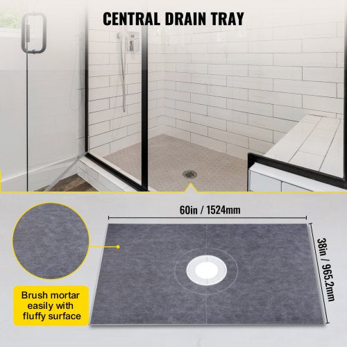 Shower Curb Kit 38x60 Watertight Shower Curb Overlay with 4 ABS