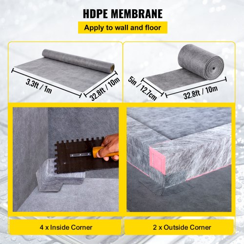 Shower Curb Kit 38x60 Watertight Shower Curb Overlay with 4 ABS