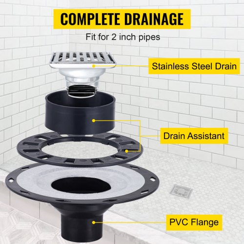 Shower Curb Kit 38x60 Watertight Shower Curb Overlay with 4 PVC