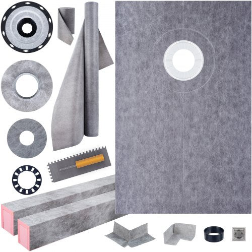 Shower Curb Kit 38 x 60 Watertight Shower Curb Overlay with 4 PVC