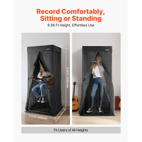 656 ft Portable Vocal Booth Recording Booth with Travel Bag for Voiceovers