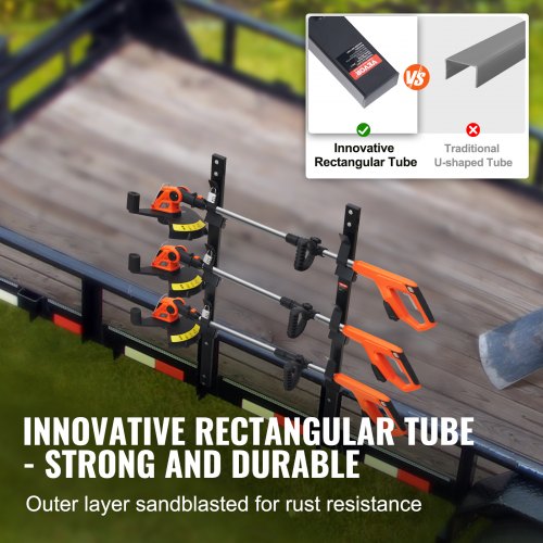 Trimmer Rack 3 Place Weeder Trimmer Rack Trim Holder Trailer Rack with Zinc