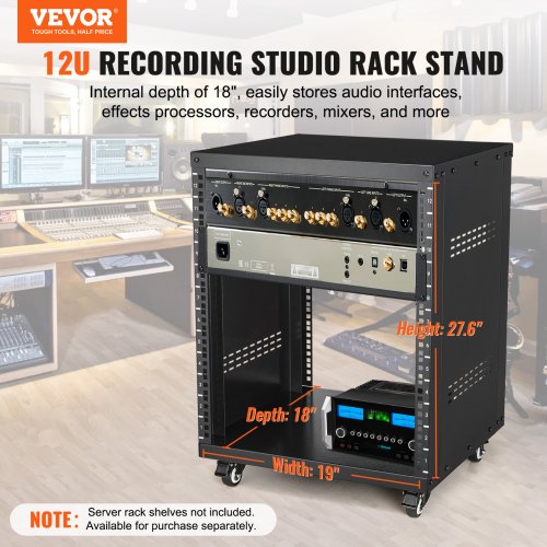 12U AV Rack Stand 300 lbs Capacity Network Stereo Recording Studio Rack