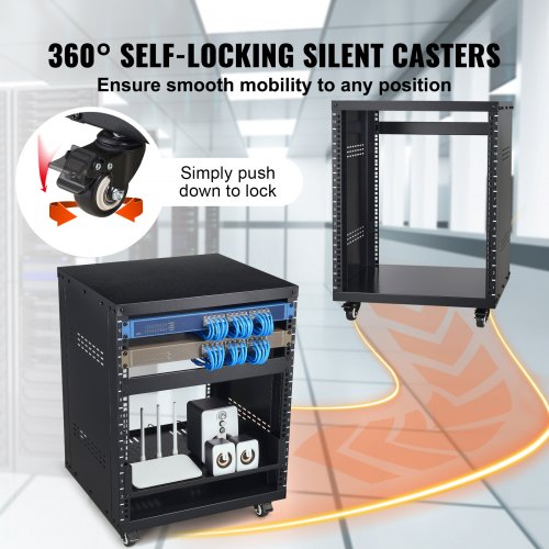 12U AV Rack Stand 300 lbs Capacity Network Stereo Recording Studio Rack