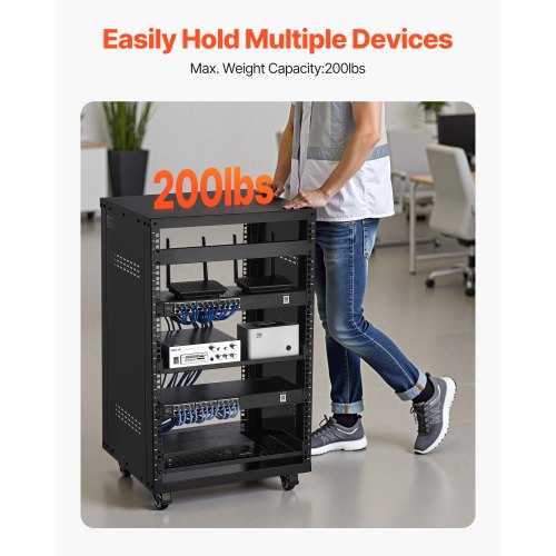 16U AV Rack 200 lbs Max Capacity Home Recording Studio Rack with Lockable