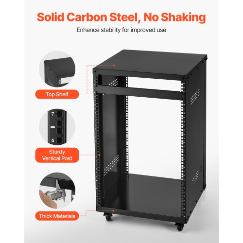 16U AV Rack 200 lbs Max Capacity Home Recording Studio Rack with Lockable