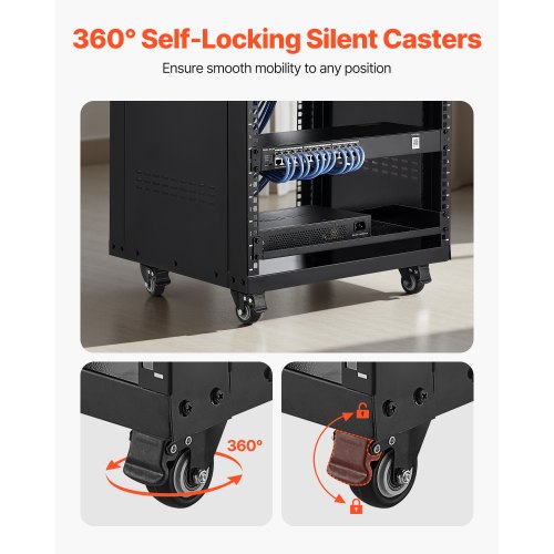 16U AV Rack 200 lbs Max Capacity Home Recording Studio Rack with Lockable