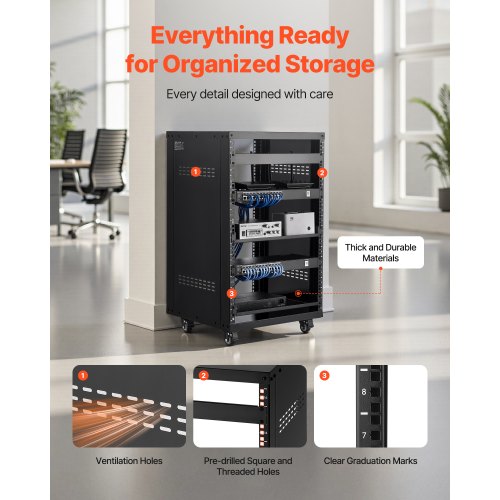 16U AV Rack 200 lbs Max Capacity Home Recording Studio Rack with Lockable