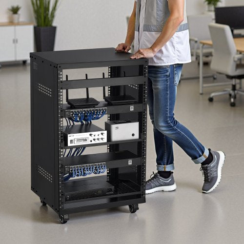 16U AV Rack 200 lbs Max Capacity Home Recording Studio Rack with Lockable
