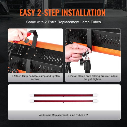 Infrared Curing Lamp HandheldStand Dual Use 2000W 090 min Timing Auto