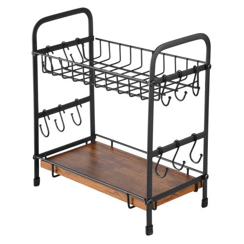 2 Tier Coffee Bar Organizer for Countertop Multifunctional Mug Holder