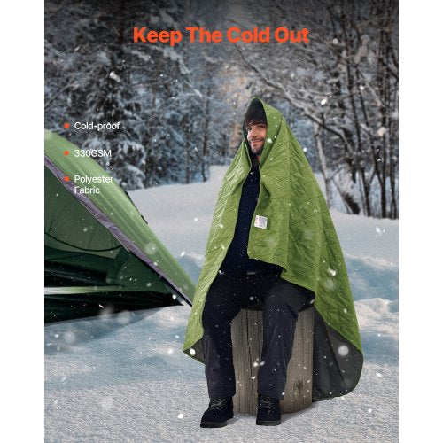 Camping Blanket Large Warm Stadium Blanket Waterproof Windproof 330GSM