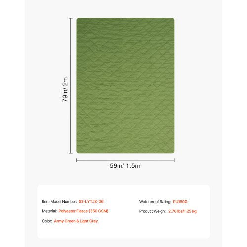Camping Blanket Large Warm Stadium Blanket Waterproof Windproof 330GSM