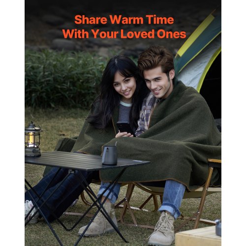 Wool Camping Blanket Large Warm Stadium Blanket Waterproof Windproof