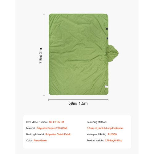 Camping Blanket Large Warm Wearable Stadium Blanket Waterproof