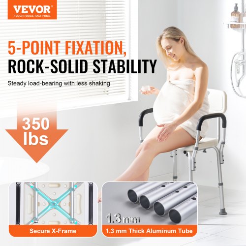 Shower Chair Shower Seat with Back Adjustable Height Shower Stool Shower