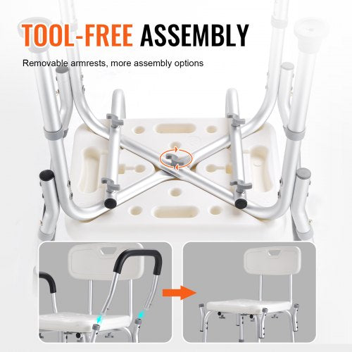 Shower Chair Shower Seat with Back Adjustable Height Shower Stool Shower