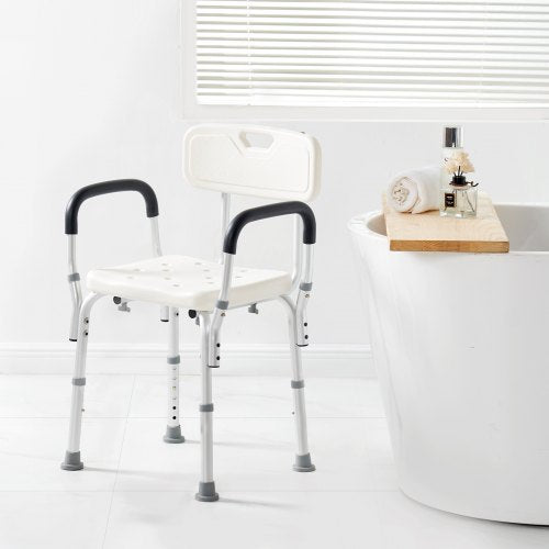 Shower Chair Shower Seat with Back Adjustable Height Shower Stool Shower