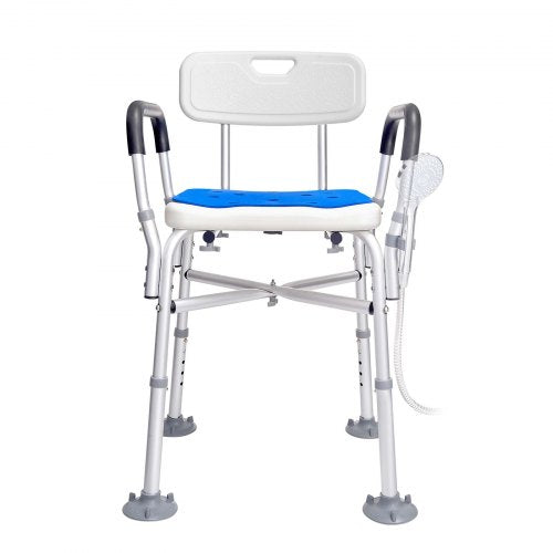 Shower Chair Seat with Padded Arms and Back Shower Stool with Reinforced