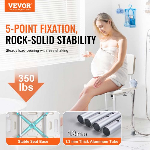 Shower Chair Shower Seat with Back Adjustable Height Shower Stool Shower