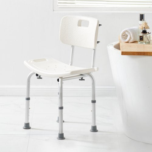 Shower Chair Shower Seat with Back Adjustable Height Shower Stool Shower