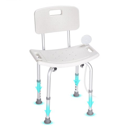 Shower Chair Shower Seat with Back Adjustable Height Shower Stool Shower