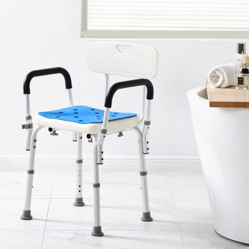 Shower Chair 400 lbs Capacity Shower Seat with Back Adjustable Height