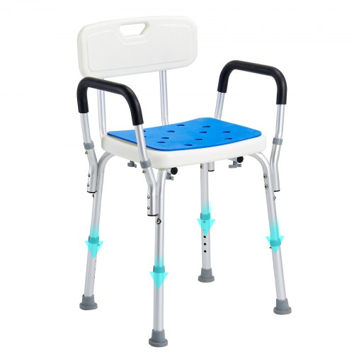 Shower Chair 400 lbs Capacity Shower Seat with Back Adjustable Height