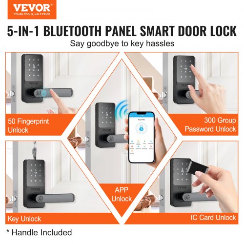 Smart Lock 5in1 Smart Door Knob Fingerprint Deadbolt with App Control