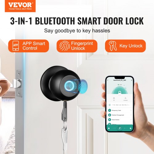 Smart Door Knob Biometric Door Lock Bluetooth Smart Lock Fingerprint Smart