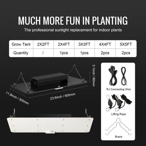 LED Growth Illumination 200W Full Spectrum Adjustable Efficient Samsung