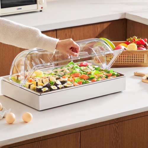 Countertop Food Serving Display Container 1 x 1 Pan Stainless Steel Food