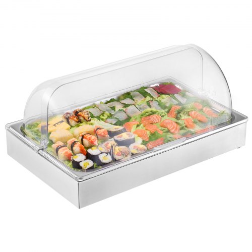 Countertop Food Serving Display Container 1 x 1 Pan Stainless Steel Food