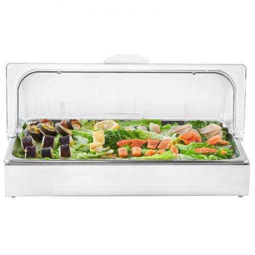 Countertop Food Serving Display Container 1 x 1 Pan Stainless Steel Food