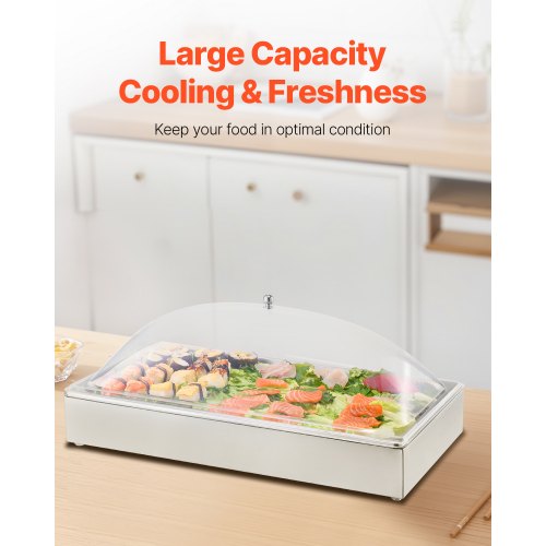 Countertop Food Serving Display Container 1 x 1 Pan Stainless Steel Food