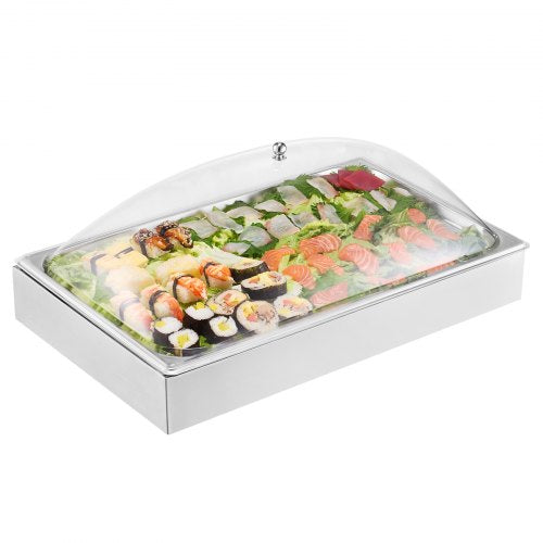 Countertop Food Serving Display Container 1 x 1 Pan Stainless Steel Food