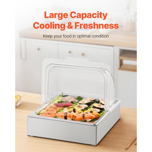 Countertop Food Serving Display Container 1 x 12 Pan Stainless Steel Food