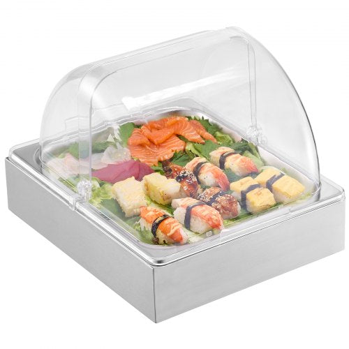 Countertop Food Serving Display Container 1 x 12 Pan Stainless Steel Food