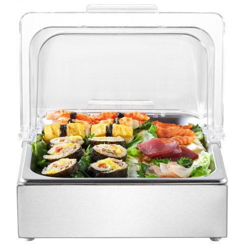 Countertop Food Serving Display Container 1 x 12 Pan Stainless Steel Food